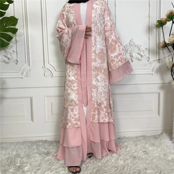 Kimono  Dubai Abaya For Women Kaftan Pakistan Turkey Islam Arabic Muslim Dress - Image 6